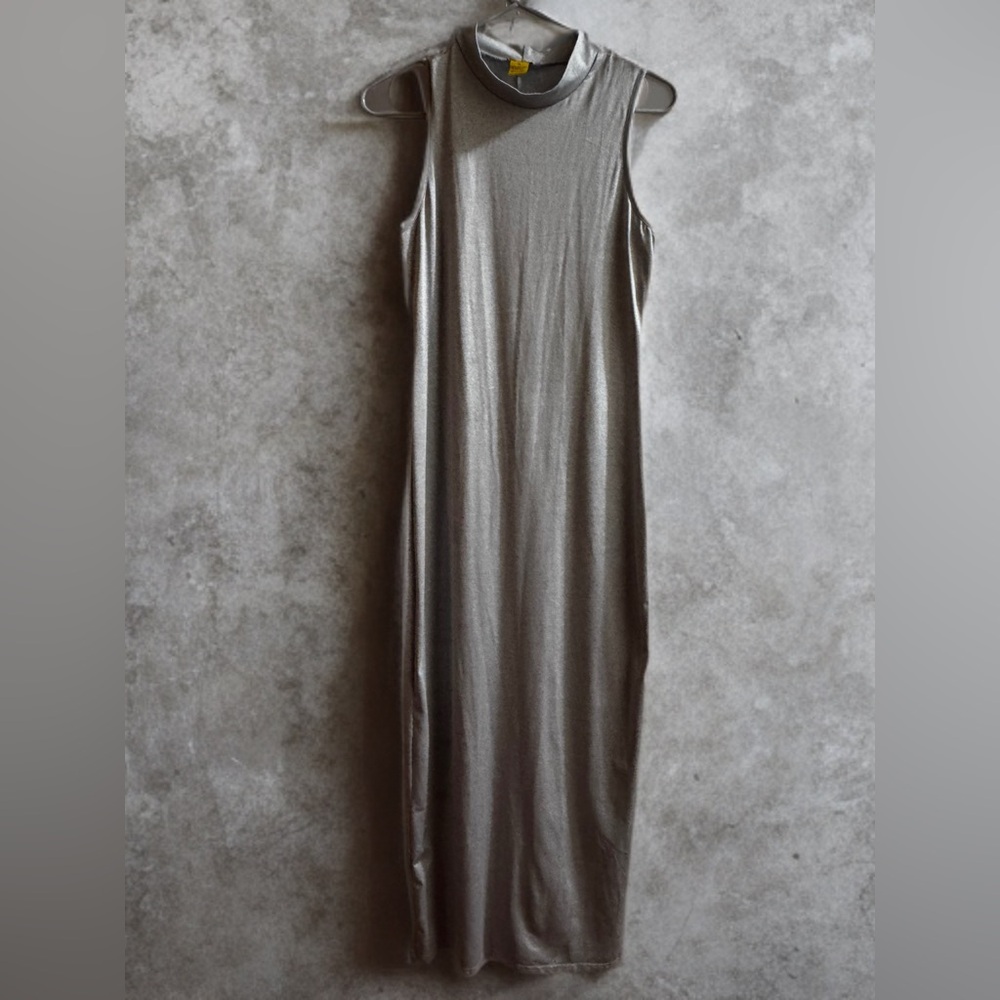 Daisy Gray Sleeveless Sheath Maxi Dress